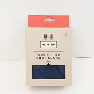 NIB Hunter Kids Fitted Ankle Boot Socks Blue Kids Size XL